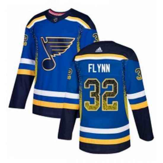 Mens Adidas St Louis Blues #32 Brian Flynn Authentic Blue Drift Fashion NHL Jersey->st.louis blues->NHL Jersey