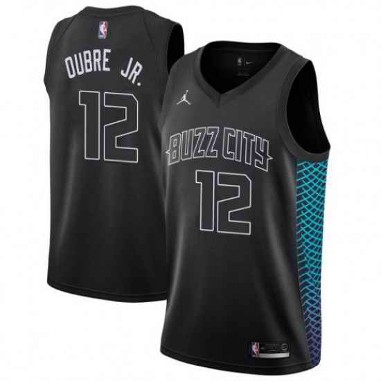 Nike Charlotte Hornets #12 Kelly Oubre Jr Black NBA Jordan Swingman City Edition Jersey->charlotte hornets->NBA Jersey