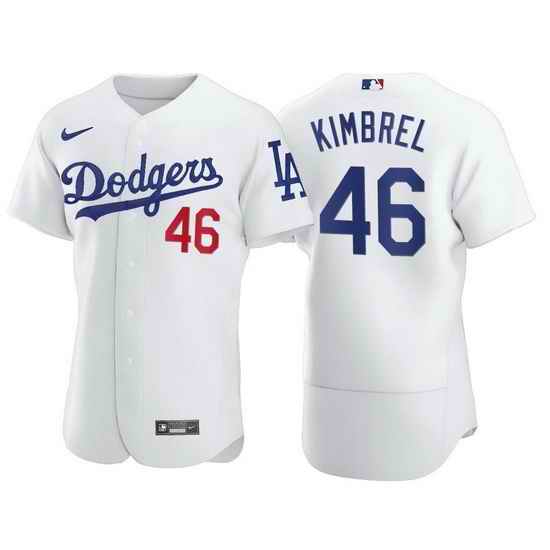 Men Los Angeles Dodgers #46 Craig Kimbrel White Flex Base Stitched jersey->los angeles dodgers->MLB Jersey