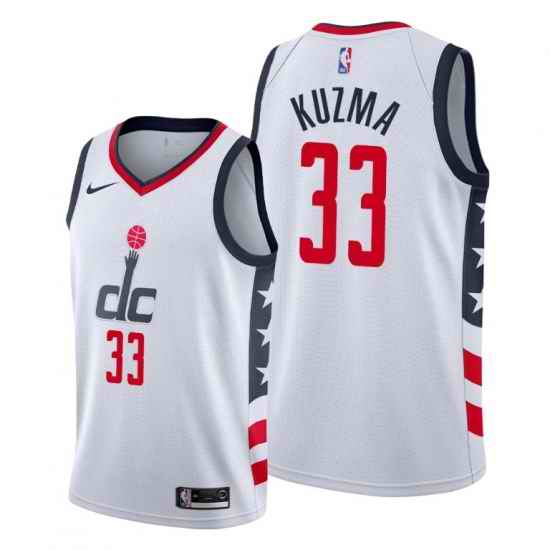 Men Nike Washington Wizards Kyle Kuzm #33 White Stitched NBA Jersey II->washington wizards->NBA Jersey