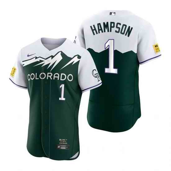 Men Nike Nike Colorado Rockies #1 Garrett Hampson City Connect Stitched Flex Base Baseball Jersey->colorado rockies->MLB Jersey