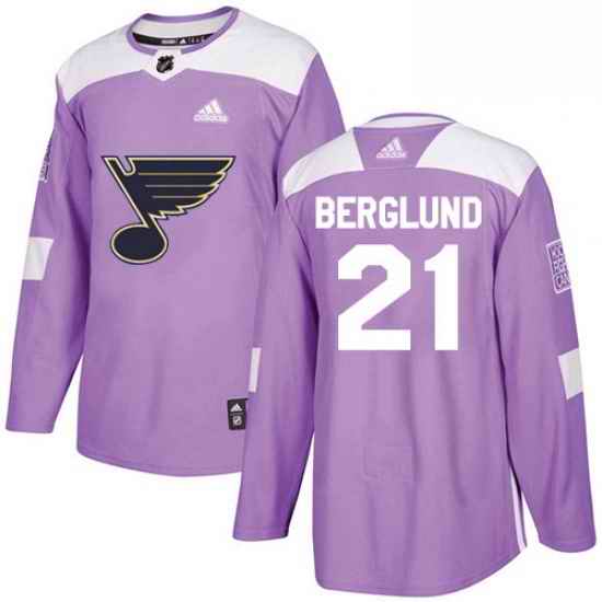 Mens Adidas St Louis Blues #21 Patrik Berglund Authentic Purple Fights Cancer Practice NHL Jersey->st.louis blues->NHL Jersey