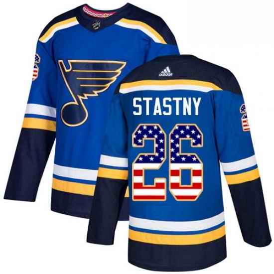 Mens Adidas St Louis Blues #26 Paul Stastny Authentic Blue USA Flag Fashion NHL Jersey->st.louis blues->NHL Jersey
