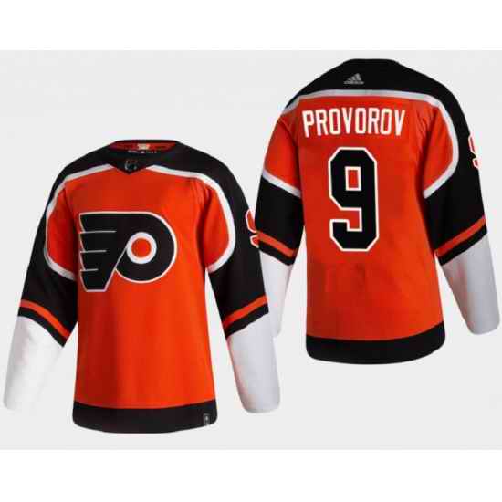 Men Philadelphia Flyers #9 Ivan Provorov Orange Reverse Retro Stitched NHL Jersey->new york rangers->NHL Jersey