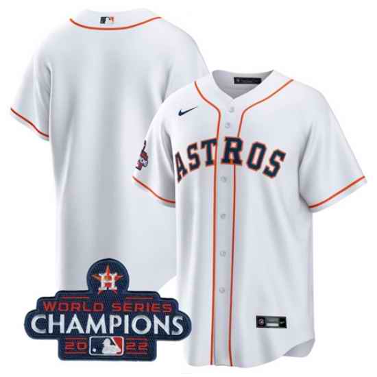 Men's Houston Astros Blank White 2022 World Series Champions Home Stitched Baseball Jersey->houston astros->MLB Jersey
