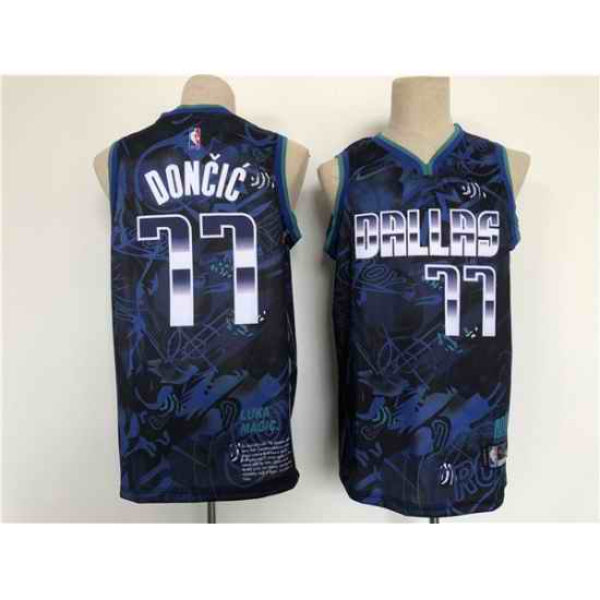 Men Dallas Mavericks #77 Luka Doncic Black Stitched Basketball Jersey->dallas mavericks->NBA Jersey