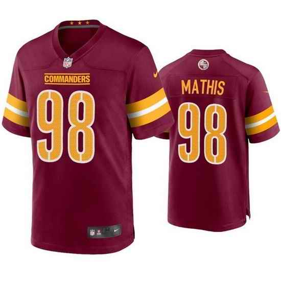 Men Washington Commanders #98 Phidarian Mathis 2022 Burgundy Game Stitched Football Jersey->washington commanders->NFL Jersey