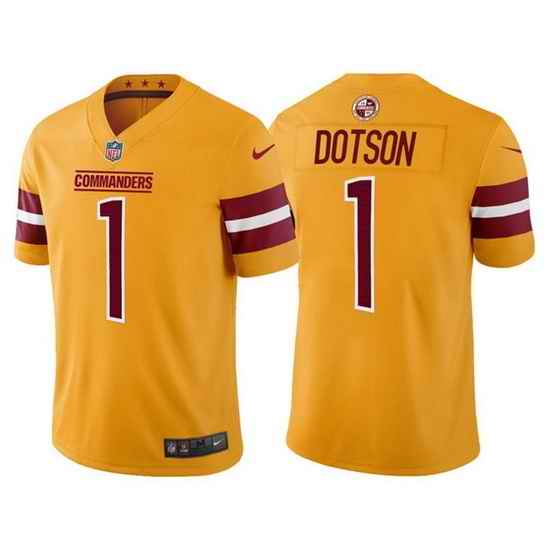 Men Washington Commanders #1 Jahan Dotson Gold Vapor Untouchable Stitched Football Jersey->washington commanders->NFL Jersey