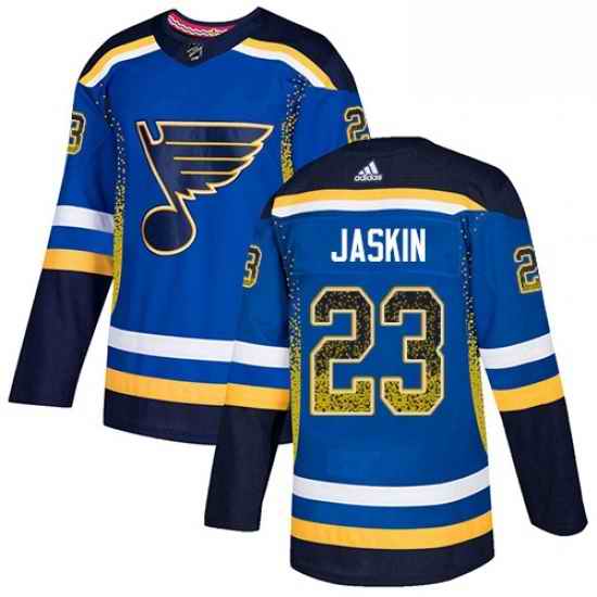 Mens Adidas St Louis Blues #23 Dmitrij Jaskin Authentic Blue Drift Fashion NHL Jersey->st.louis blues->NHL Jersey
