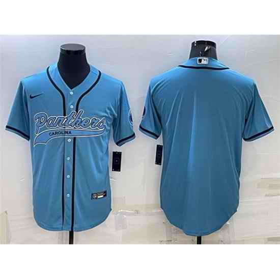Men Carolina Panthers Blank Blue With Patch Cool Base Stitched Baseball Jersey->buffalo bills->NFL Jersey