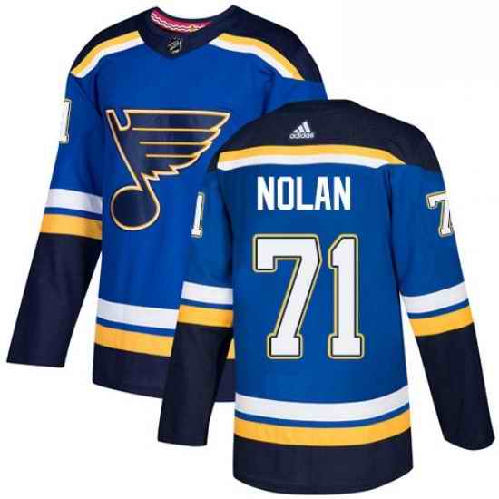 Mens Adidas St Louis Blues #71 Jordan Nolan Authentic Royal Blue Home NHL Jersey->st.louis blues->NHL Jersey