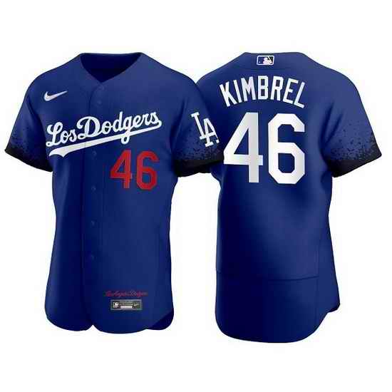 Men Los Angeles Dodgers #46 Craig Kimbrel Royal City Connect Flex Base Stitched jersey->los angeles dodgers->MLB Jersey
