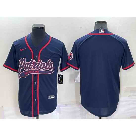 Men New England Patriots Blank Navy Cool Base Stitched Baseball Jersey->new england patriots->NFL Jersey