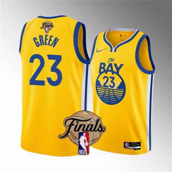 Men Golden State Warriors #23 Draymond Green 2022 Yellow NBA Finals Stitched Jersey->golden state warriors->NBA Jersey