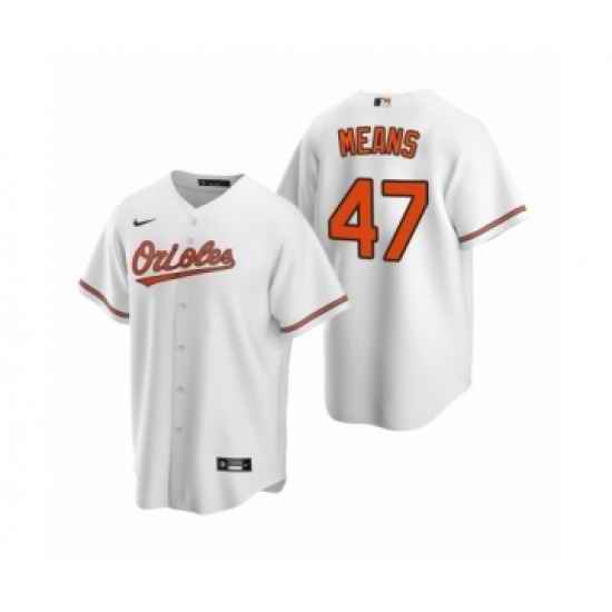 Youth Baltimore Orioles #47 John Means Nike White 2020 Replica Home Jersey->youth mlb jersey->Youth Jersey