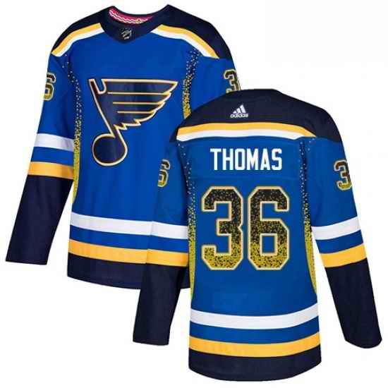 Mens Adidas St Louis Blues #36 Robert Thomas Authentic Blue Drift Fashion NHL Jersey->st.louis blues->NHL Jersey
