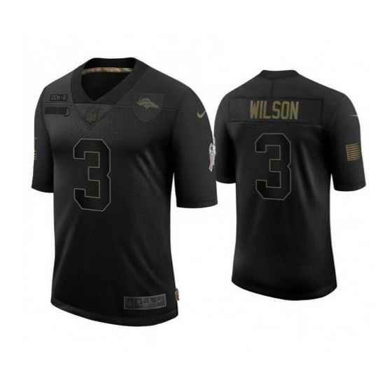 Men Denver Broncos #3 Russell Wilson Black Salute To Service Limited Stitched jersey->cleveland browns->NFL Jersey
