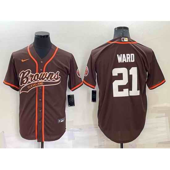 Men Cleveland Browns #21 Denzel Ward Brown Stitched Jersey->cleveland browns->NFL Jersey