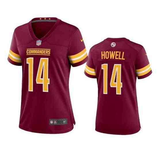 Women Washington Commanders #14 Sam Howell 2022 Burgundy Game Stitched Jersey 28Run Small 2->women nfl jersey->Women Jersey