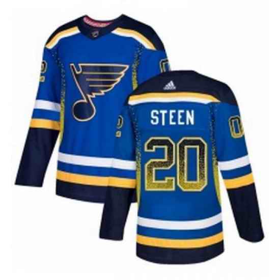 Mens Adidas St Louis Blues #20 Alexander Steen Authentic Blue Drift Fashion NHL Jersey->st.louis blues->NHL Jersey