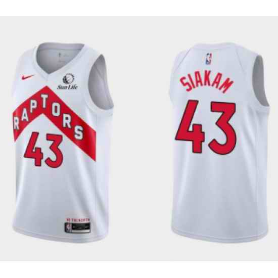 Men Toronto Raptors 43 Pascal Siakam 2020 #21 White Swingman Stitched Basketball Jersey->toronto raptors->NBA Jersey