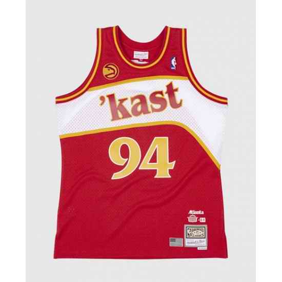 Men Atlanta Hawks #94 Dungeon Red Throwback Swingman Stitched Jersey->los angeles lakers->NBA Jersey