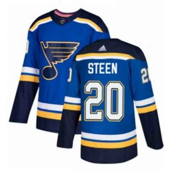 Mens Adidas St Louis Blues #20 Alexander Steen Authentic Royal Blue Home NHL Jersey->st.louis blues->NHL Jersey