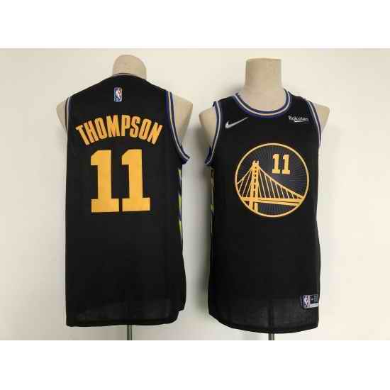 Men's Golden State Warriors #11 Klay Thompson Black City Player Jersey->golden state warriors->NBA Jersey