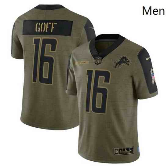 Men's Detroit Lions Jared Goff Nike Olive 2021 Salute To Service Limited Player Jersey->denver broncos->NFL Jersey