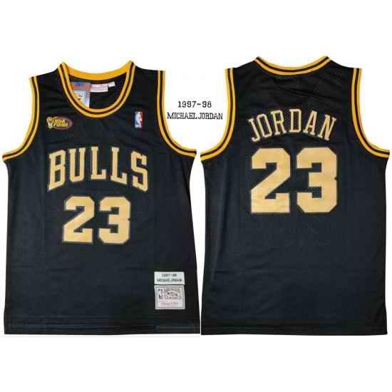 Chicago Bulls #23 Michael Jordan Black 1997 98 Hardwood Classics NBA Finals Mesh Jersey->atlanta hawks->NBA Jersey
