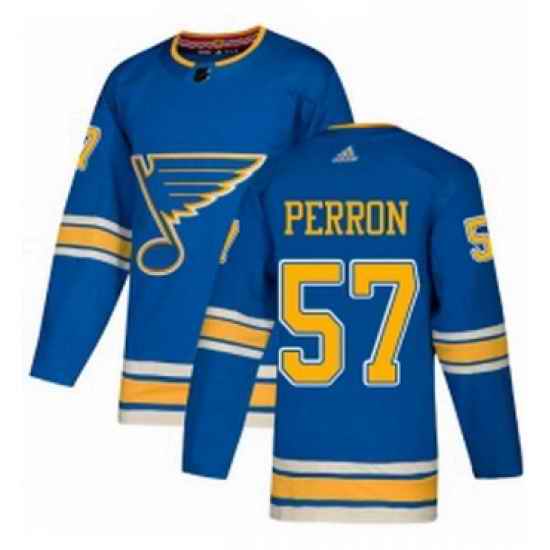 Mens Adidas St Louis Blues #57 David Perron Authentic Navy Blue Alternate NHL Jersey->st.louis blues->NHL Jersey