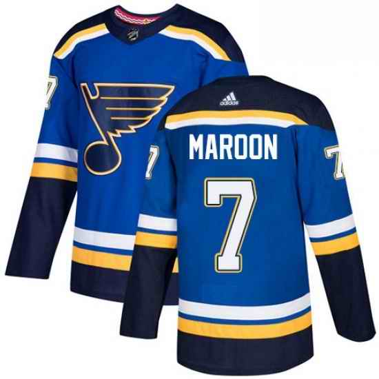 Mens Adidas St Louis Blues #7 Patrick Maroon Authentic Royal Blue Home NHL Jersey->st.louis blues->NHL Jersey