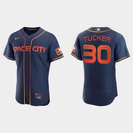 Men Houston Astros #30 Kyle Tucker 2022 Navy City Connect Flex Base Stitched Baseball jersey->houston astros->MLB Jersey