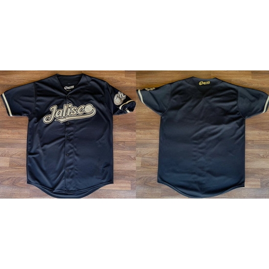 Men Charros De Jalisco Blank Black Stitched Baseball Jersey->atlanta braves->MLB Jersey