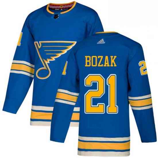 Mens Adidas St Louis Blues #21 Tyler Bozak Blue Alternate Authentic Stitched NHL Jersey->st.louis blues->NHL Jersey