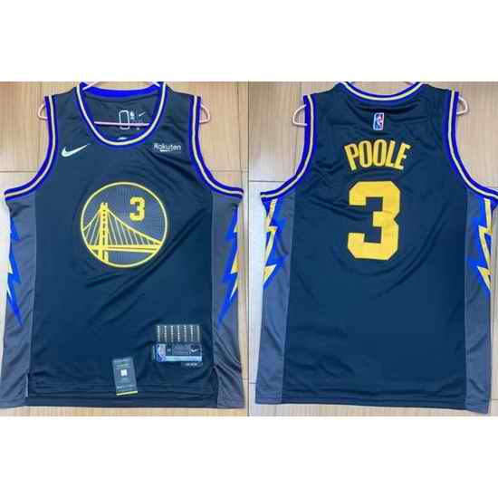 Men Golden State Warriors #3 Jordan Poole 75th Anniversary 2021 2022 City Edition NBA Jersey->golden state warriors->NBA Jersey