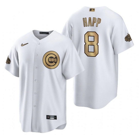 Men Chicago Cubs #8 Ian Happ 2022 All Star White Cool Base Stitched Baseball Jersey->chicago white sox->MLB Jersey