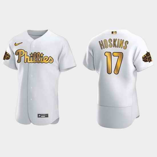 Men Philadelphia Phillies Rhys Hoskins 2022 Mlb All Star Game White Gold Men Jersey->2022 all star->MLB Jersey