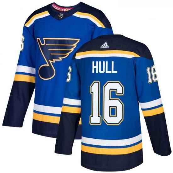 Youth Adidas St Louis Blues #16 Brett Hull Authentic Royal Blue Home NHL Jersey->youth nhl jersey->Youth Jersey