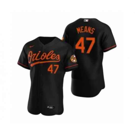 Men's Baltimore Orioles #47 John Means Nike Black Authentic 2020 Alternate Jersey->baltimore orioles->MLB Jersey