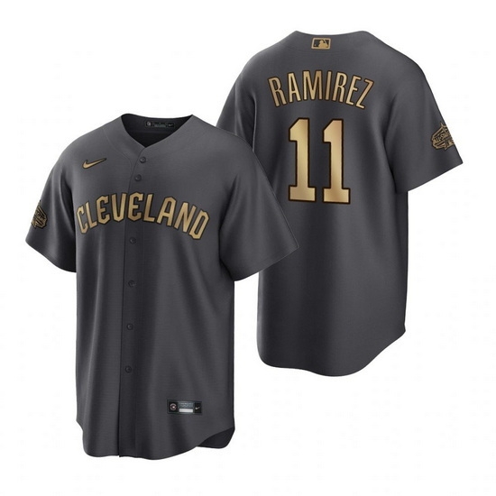 Men Cleveland Guardians #11 Jos E9 Ram EDrez 2022 All Star Charcoal Cool Base Stitched Baseball Jersey->detroit tigers->MLB Jersey