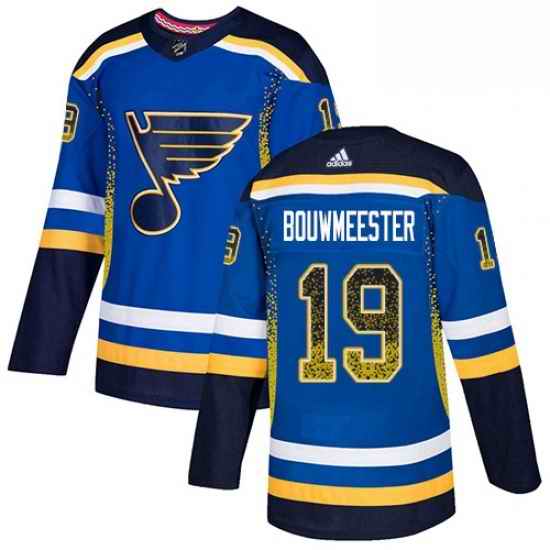 Mens Adidas St Louis Blues #19 Jay Bouwmeester Authentic Blue Drift Fashion NHL Jersey->st.louis blues->NHL Jersey