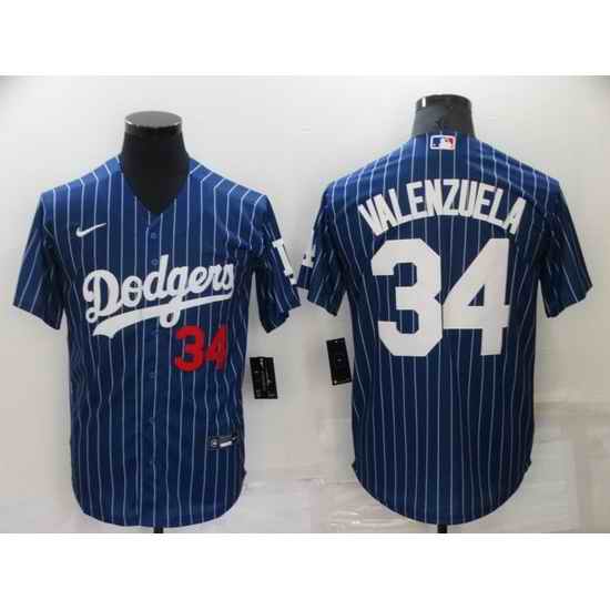 Men Los Angeles Dodgers #34 Toro Valenzuela Navy Cool Base Stitched jersey->los angeles dodgers->MLB Jersey