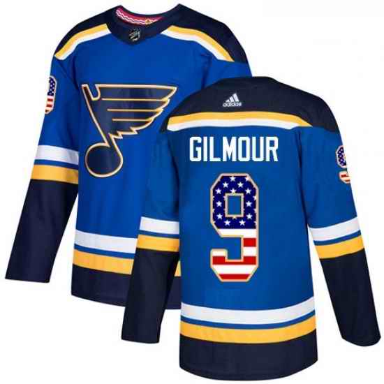 Youth Adidas St Louis Blues #9 Doug Gilmour Authentic Blue USA Flag Fashion NHL Jersey->youth nhl jersey->Youth Jersey
