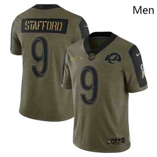Men's Los Angeles Rams Matthew Stafford Nike Olive 2021 Salute To Service Limited Player Jersey->los angeles rams->NFL Jersey