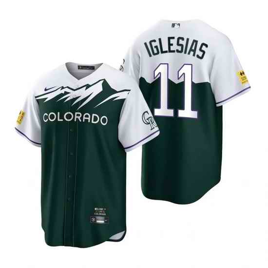 Men Nike Nike Colorado Rockies #11 Jose Iglesias City Connect Stitched Cool Base Baseball Jersey->colorado rockies->MLB Jersey