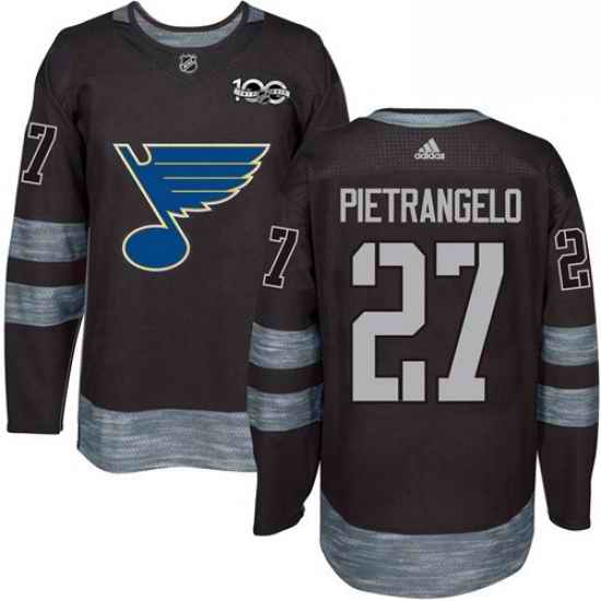 Mens Adidas St Louis Blues #27 Alex Pietrangelo Authentic Black 1917 2017 100th Anniversary NHL Jersey->st.louis blues->NHL Jersey