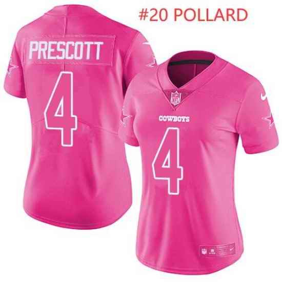 Women Dallas Cowboys #20 Tony Pollard Pink Stitched NFL Jersey->san francisco 49ers->NFL Jersey
