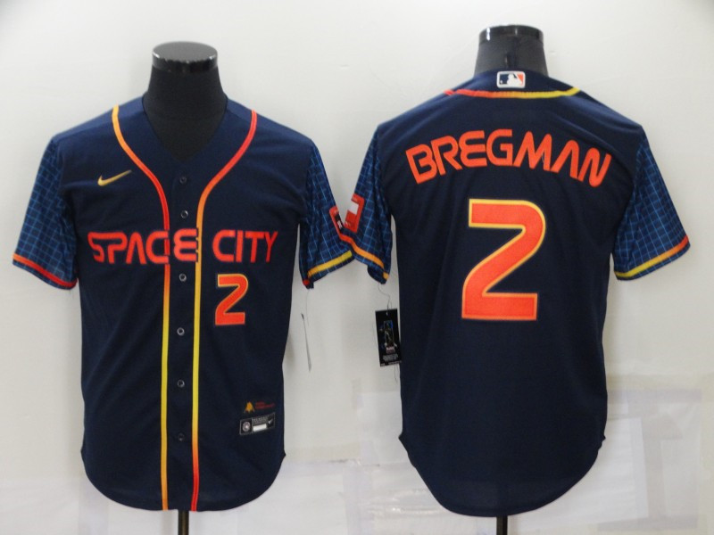 Astros #2 Alex Bregman Navy Nike 2022 City Connect Cool Base Jerseys->atlanta braves->MLB Jersey