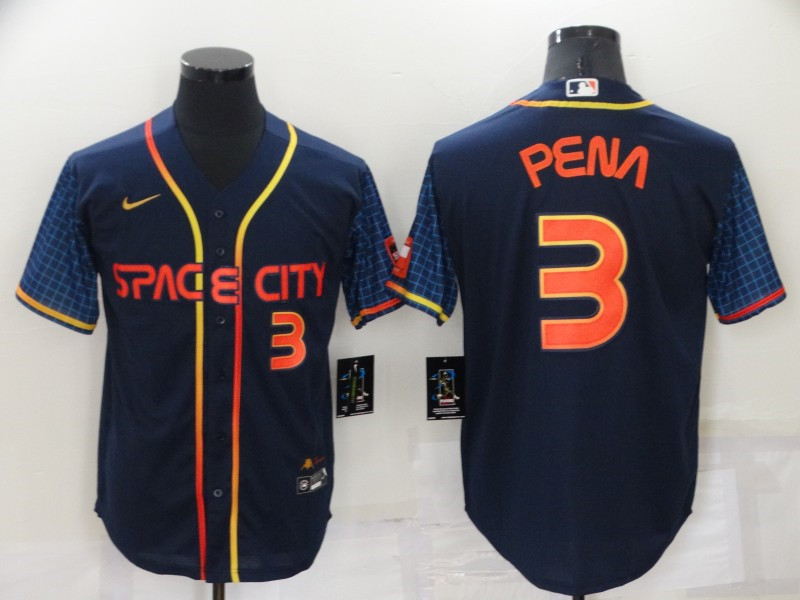 Astros #3 Jeremy Pena Navy Nike 2022 City Connect Cool Base Jersey->houston astros->MLB Jersey